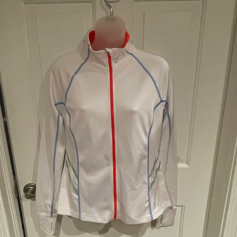 FILA sport White Full Zip Track jacket Sz M GUC B718
